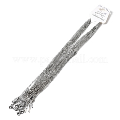 12 collana a catena testurizzata in acciaio inossidabile 304 da 2.4 mm per uomo e donna&nbsp;NJEW-H093-18P-04