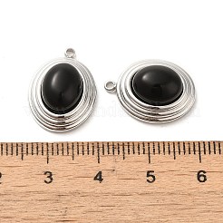 Anhänger aus natürlichem schwarzem Onyx (gefärbt und erhitzt)&nbsp;STAS-L025-006P-03