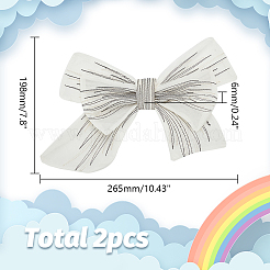Großer Kragenbesatz mit dekorativer Organza-Stickerei und Schleife&nbsp;AJEW-WH0518-41A
