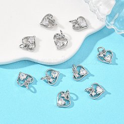 Breloques en laiton et zircon cubique transparent pour la Saint-Valentin de Shegrace&nbsp;XGRQ3P305-595P