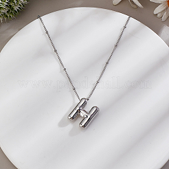 1 chaîne en laiton avec pendentifs en alliage de lettres&nbsp;NJEW-LP0001-41H-P