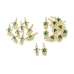 Pendentifs avec zircon cubiques à micro-pavés en laiton&nbsp;KK-D339-02G-05