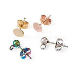 80 pièce de 8 styles de boucles d'oreilles à tige en acier inoxydable 304&nbsp;STAS-PJ0001-40