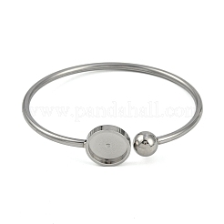 Bases de brazalete en blanco de acero inoxidable 304 con bandeja redonda plana&nbsp;STAS-Z088-01P-05