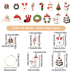30pcs 15 pendentifs en émail en alliage de style&nbsp;PALLOY-SC0003-94