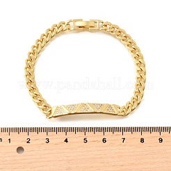 Messing Micro Pave klare Zirkonia Link Armbänder&nbsp;BJEW-F498-03B-G
