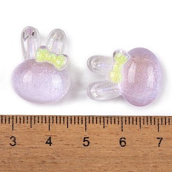 Cabochons décodés lapin en résine époxy transparente&nbsp;CRES-P035-02A