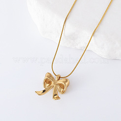 3 collana con ciondolo a fiocco in acciaio inossidabile per donna&nbsp;DK8946