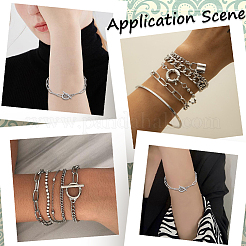 20 bracelet à chaîne en forme de trombone texturé en acier inoxydable 304&nbsp;BJEW-SP0001-02