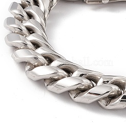 Panzerkettenarmband aus 304 Edelstahl mit Strass-Totenkopfverschluss für Damen&nbsp;BJEW-E107-09P