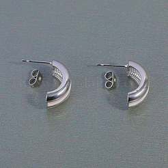 Rosa C-förmige Ohrstecker aus Messing&nbsp;QG1885