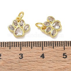 Ottone pavé di zirconi cubici trasparenti con ciondoli in vetro&nbsp;CU-CBA6E4E-12G