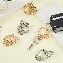6 Satz 2 Farben Legierung Kristall Strass Feder Tor Ringe&nbsp;KEYC-HS0001-05