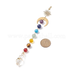 7 Chakra-Edelstein-Perlen-Anhänger-Dekorationen&nbsp;HJEW-JM00797
