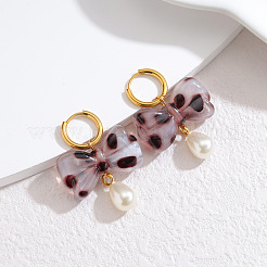 Boucles d'oreilles pendantes créoles en acier inoxydable 304&nbsp;WGAB57F-02