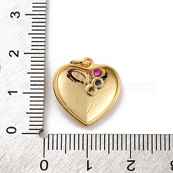 Pendentifs avec zircon cubiques à micro-pavés en laiton&nbsp;KK-U033-16P