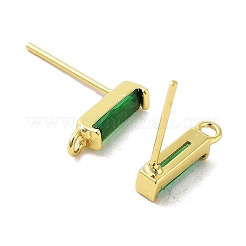 Messing Mikro pflastern kubischen Zirkonoxid Ohrring Zubehör&nbsp;KK-A205-10G-01