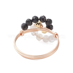 3 stücke 3 arten natürliche edelstein finger ringe&nbsp;RJEW-TA00228