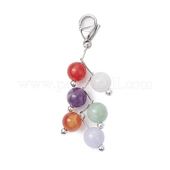 Colgantes de amatista natural redonda&nbsp;HJEW-JM02693-01