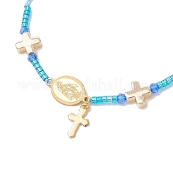 6 pulsera de cuentas trenzadas con cordón de nailon ajustable&nbsp;BJEW-MZ00168
