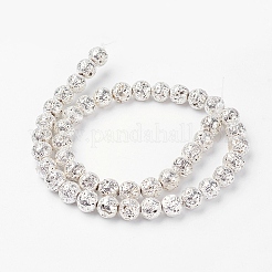 Galvanisierte natürliche Lavasteinperlenstränge&nbsp;G-K259-59-8mm-01