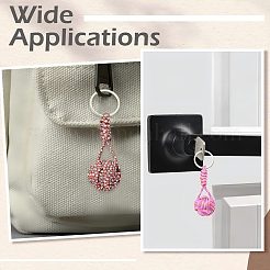 7 porte-clés rond en perles tricotées en polyester et élasthanne&nbsp;KEYC-CJ00013