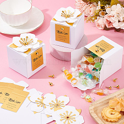 Faltbare quadratische Bonbonschachteln aus Papier&nbsp;CBOX-WH0001-E01