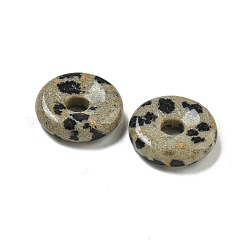 Ciondolo a forma di ciambella/disco in diaspro dalmata naturale&nbsp;G-G142-01M