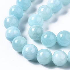 Chapelets de perles de pierres en jade jaune teinte&nbsp;G-R271-10mm-Y04