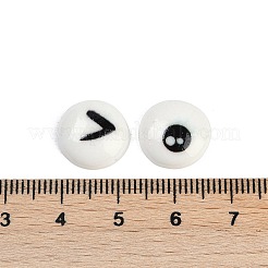Weiße und schwarze flache runde Cartoon-Harz-Cabochons&nbsp;LS-CRES-Q009-01J