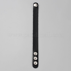 Bracciale semplice in cordoncino liscio in similpelle con fibbie&nbsp;BJEW-TAC0010-01A-09