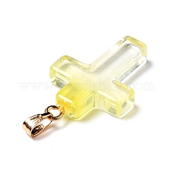 Colgantes de vidrio transparente de dos tonos&nbsp;GLAA-A004-02G