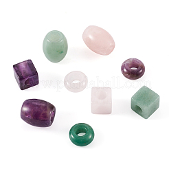 9 Stück 9 Stil natürliche grüne Aventurin & Rosenquarz & Amethyst europäischen Perlen&nbsp;G-FW0001-21