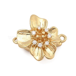 Chiusure a scatola con micro pavé di zirconi chiari in ottone&nbsp;LS-KK-C075-18G