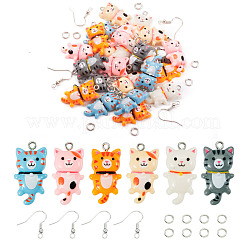 Kit para hacer aretes colgantes de resina con forma de gato diy&nbsp;DIY-TA0009-93