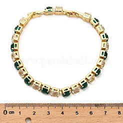 Bracelets à maillons en laiton micro pavé de zircones cubiques pour femmes&nbsp;BJEW-G746-01G