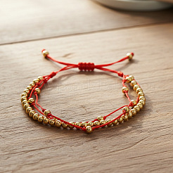 Verstellbare Armbänder mit runden Messingperlen und mehreren Sternen&nbsp;XW4169-2