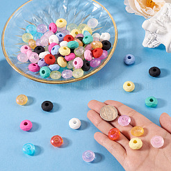 100pcs 2 Arten undurchsichtige europäische Acrylperlen&nbsp;OACR-TA0005-07