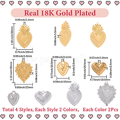 16pcs 8 styles pendentifs en acier inoxydable&nbsp;STAS-SC0010-15