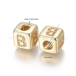 Perline zirconi micro pave  in ottone&nbsp;ZIRC-G162-15G-B