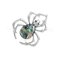 Broche créative en forme d'araignée en coquille d'ormeau&nbsp;PW-WGB0402-01