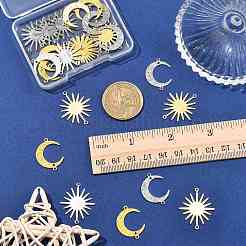 24 Stück 4 Stile Rack-Plating Messing-Anschluss-Charms&nbsp;KK-FS0002-03