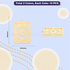 20 pz 2 colori ciondoli in acciaio inossidabile 304&nbsp;STAS-SZ0003-11