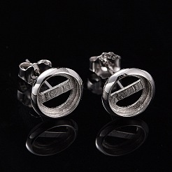Anlaufschutz rhodiniert 925 Sterling Silber Ohrstecker Fassungen&nbsp;STER-F032-04P