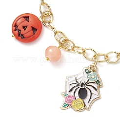 Braccialetti con ciondoli in lega smaltata a tema Halloween per donna&nbsp;BJEW-JB12110-02