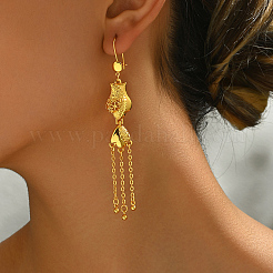 Boucles d'oreilles créoles à pampilles en alliage&nbsp;BH8602