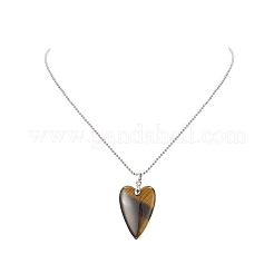 Collana con ciondolo a forma di cuore con pietre preziose naturali e sintetiche&nbsp;NJEW-TA00066