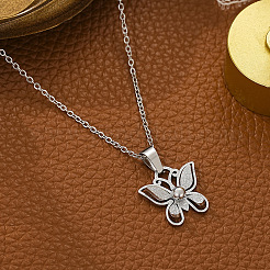 Schmetterling 304 Edelstahl Ohrhänger & Halsketten-Sets für Damen&nbsp;FS-WG10669-03