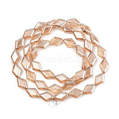 Chapelets de perles en verre électroplaqué&nbsp;EGLA-B010-01A-PL01