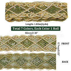 Rubans de dentelle en maille de broderie en polyester 14 yard 7 couleurs&nbsp;OCOR-PH0002-42
